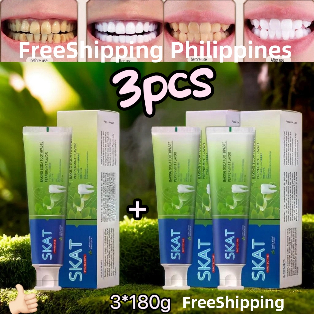 FreeShipping Philippines BUY 1 TAKE 2 Whitening Peppermint Food Graded Healthy Family Size Baking Soda Toothpaste 180g