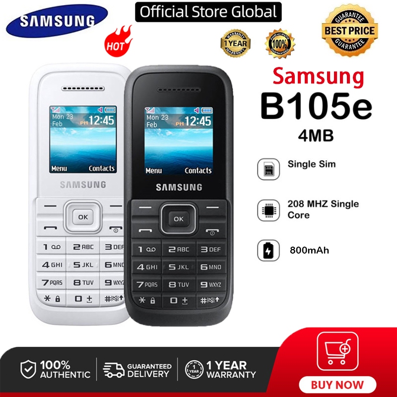 Original Samsung B105e Keypad cellphone Keypad Phone Backup Cellphone Single Sim Mobile Phone COD