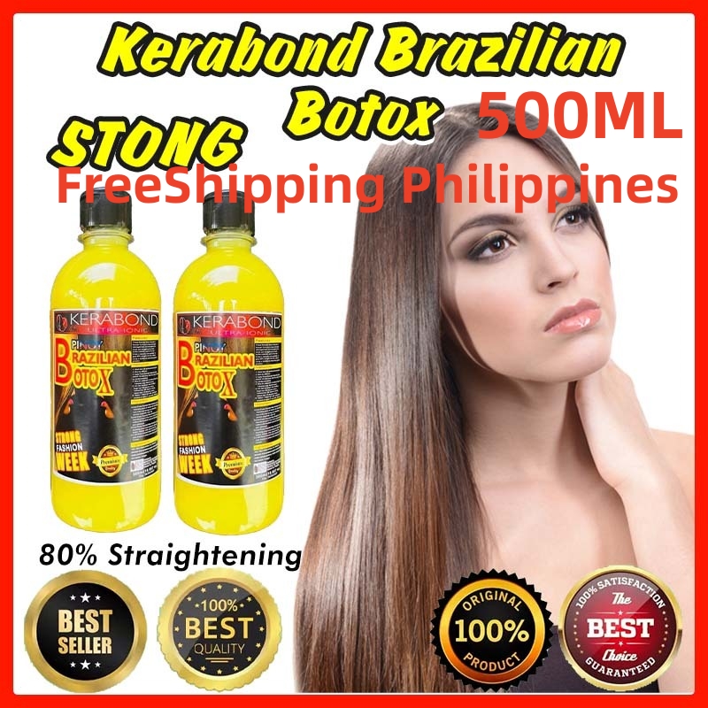 500ML Kerabond Brazilian Botox Original Botox Hair Treatment 80% Straightening Hair Care for Curly Hair Hair Rebonding Set Original FreeShipping Philippines