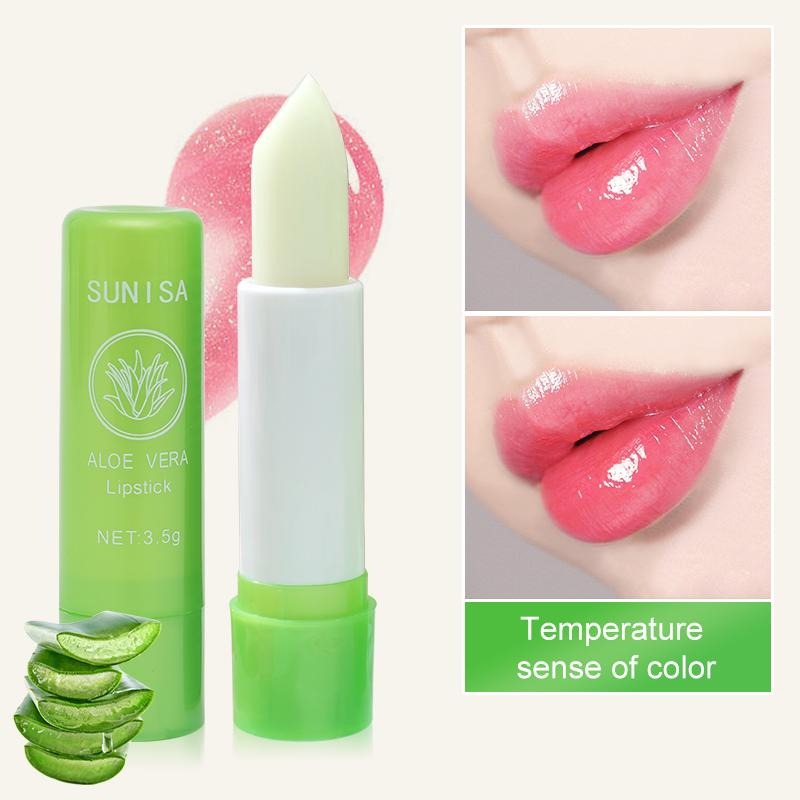 【Nationwide shipping】BUNDLE OF 12 SUNISA ALOEVERA LIPSTICK  Long Lasting Moisturizing Lipstick tint gel