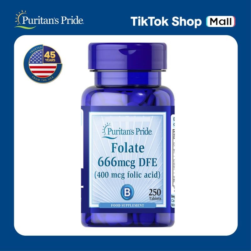 【Nationwide shipping】Folic Acid 400mcg 250 tablets Health Supplement Vitamin by Puritan's Pride
