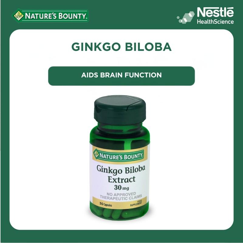【Nationwide shipping】Ginkgo Biloba Extract 30mg 30 capsules Nature's Bounty Brain Mental Health Dietary Supplement