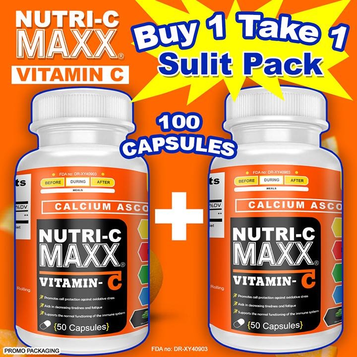 【Nationwide shipping BUY 1 TAKE 1】 Vitamin C Nutri-C Maxx SULIT PACK 100 Capsules