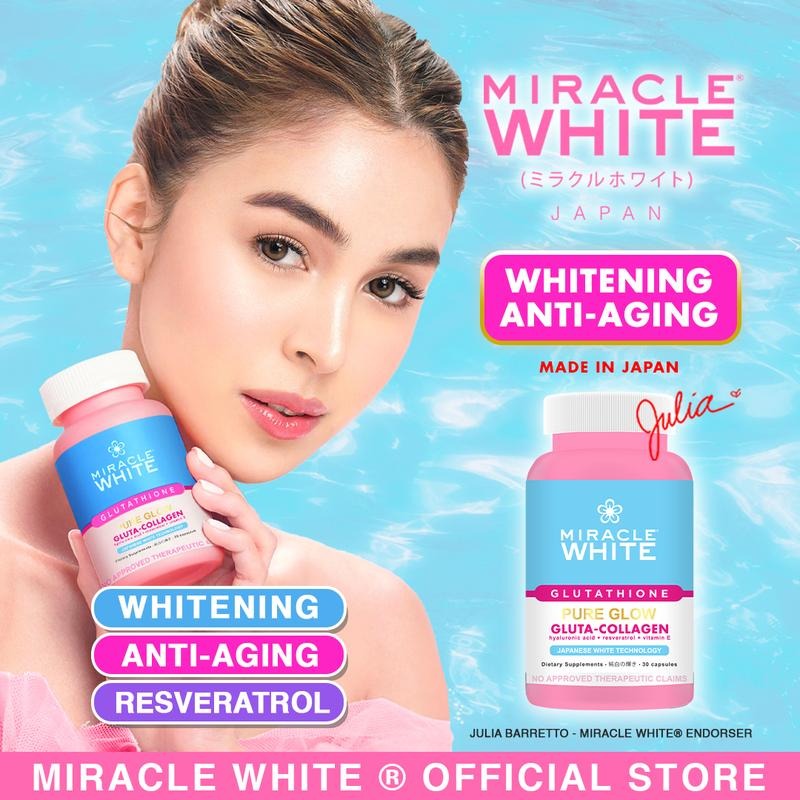 【Nationwide shipping】MIRACLE WHITE Pure Glow GLUTA-COLLAGEN Whitening+Anti-Aging Supplements - Made in Japan - Most Effective - Best Glutathione Doctor Recommended Whitening Anti-Aging Supplement - Ju