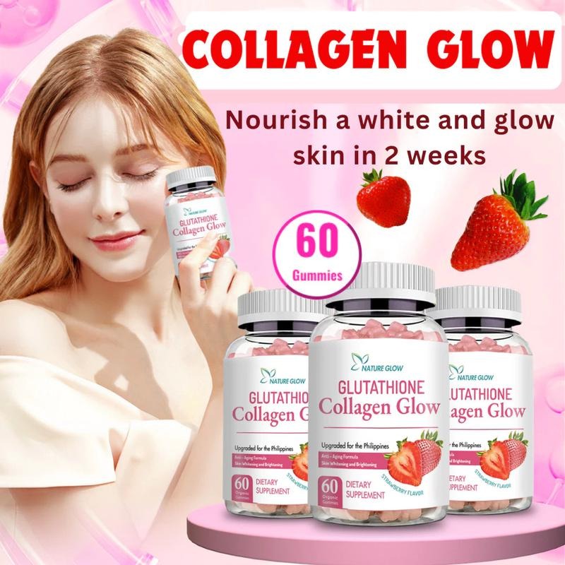 【Nationwide shipping】Glutathione Collagen Glow Gummies Original Glutathione Gummies Anti Aging Whitening Skin 60 Gummies