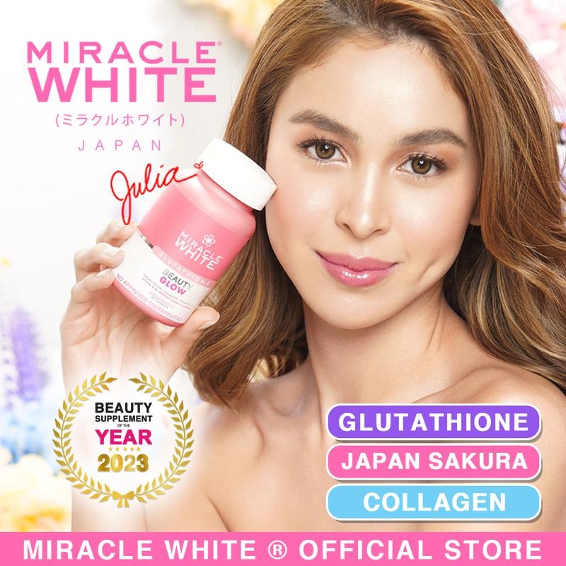 【Nationwide shipping】MIRACLE WHITE Japanese Glutathione Sakura Capsules 500mg Gluta -700mcg Sakura Whitening -Most Effective- Best Glutathione Doctor Recommended Whitening Supplement- Collagen - IV Dr
