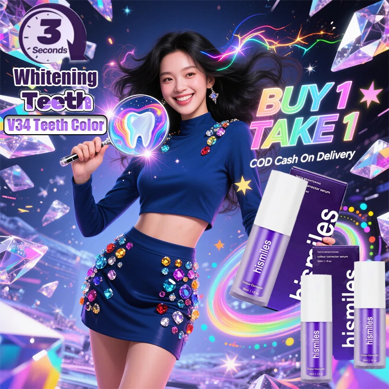 FreeShipping Philippines BUY 1 TAKE 1 Hismiles toothpaste V34 teeth whitening Stain Removal Repair Sensitive Purple toothpaste