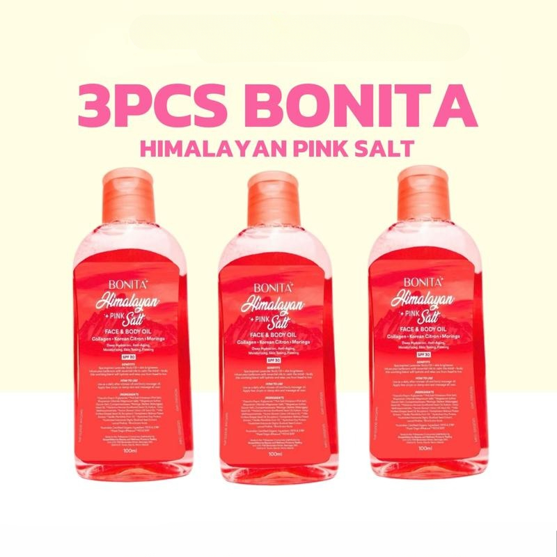 Freeshipping Buy One Get Two Free 100ml Himalayan Pink Salt Face and Body Oil with SPF 30, Korean Citron, Collage