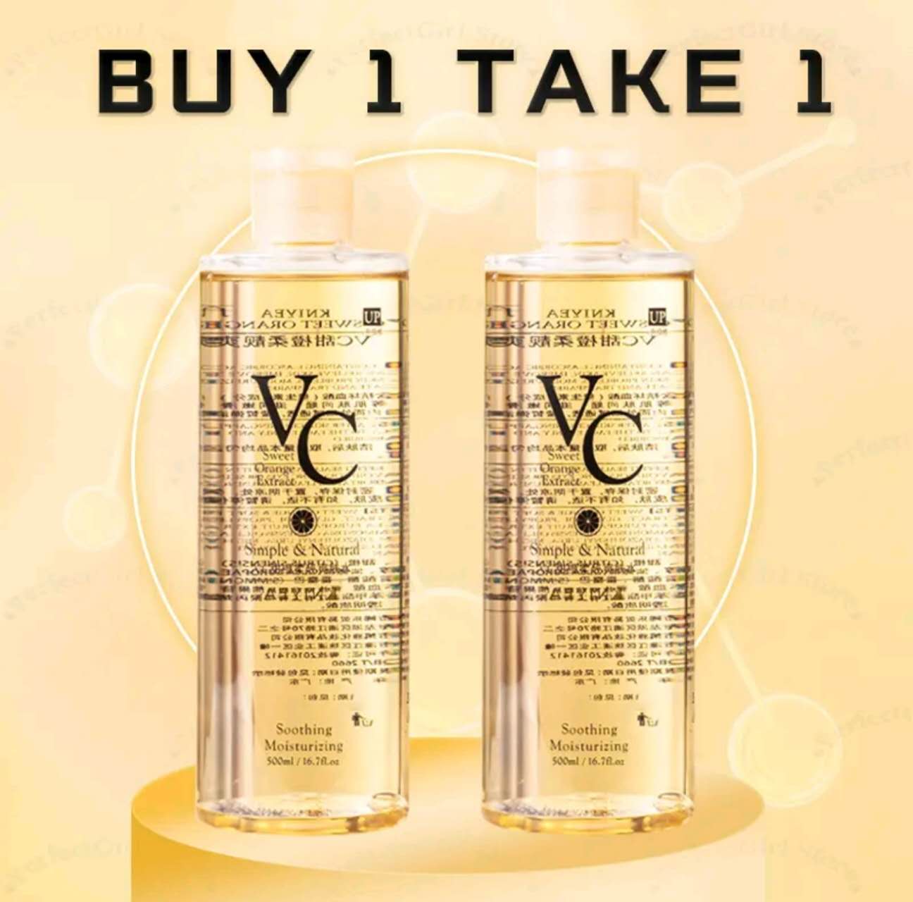 Freeshipping BUY 1 TAKE 1 Vitamin C Toner Intensive Whitening Toner Vitamin C Collagen Face Toner Brightening Skin