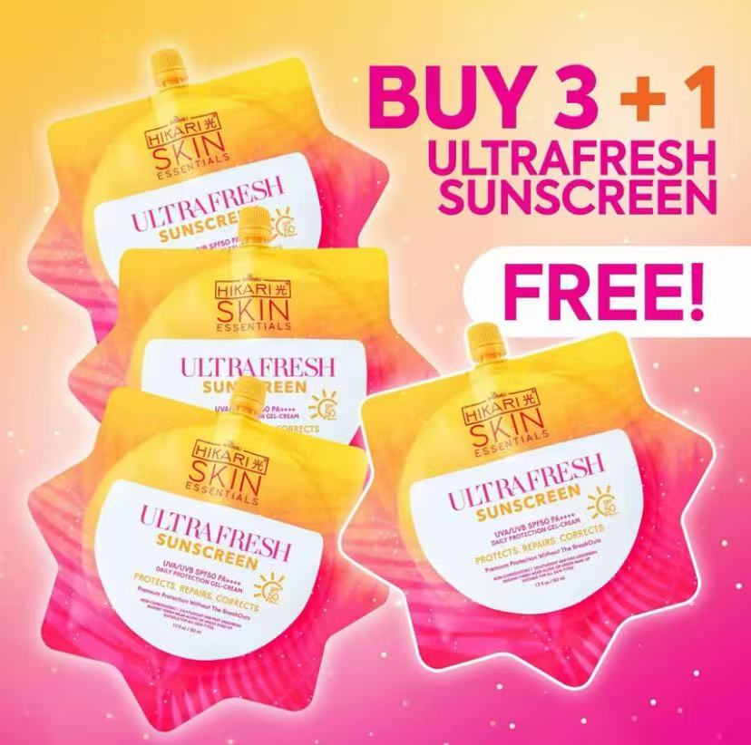 Freeshipping BUY 3 TAKE1 Hikari Ultra White Sunscreen with SPF50 PA++++ Protection 50ml FreeShipping