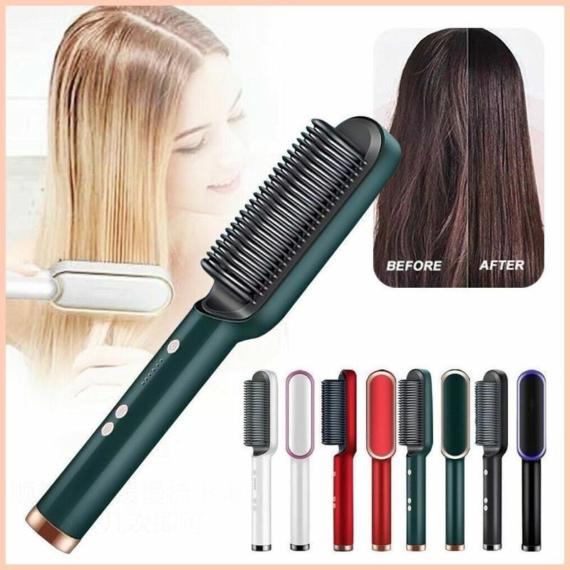 Freeshipping【Random Color】Hair Straightener Brush/Comb with Digital Temperature Controller and Anti-Scald Design - Hair Curler, Curler