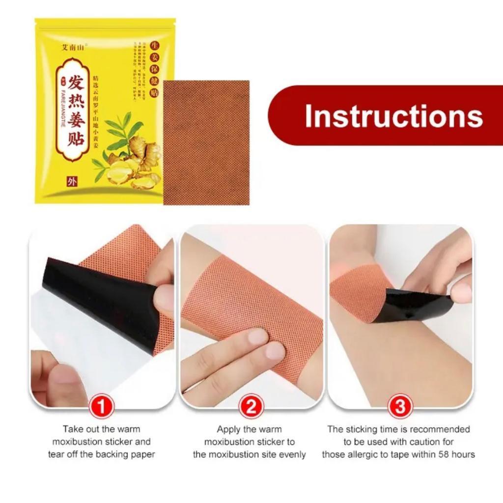 FreeShipping (BUY 1 TAKE 2 )=300pcs Herbal Ginger Patch Paste-On Warming Multipurpose Heat Patches