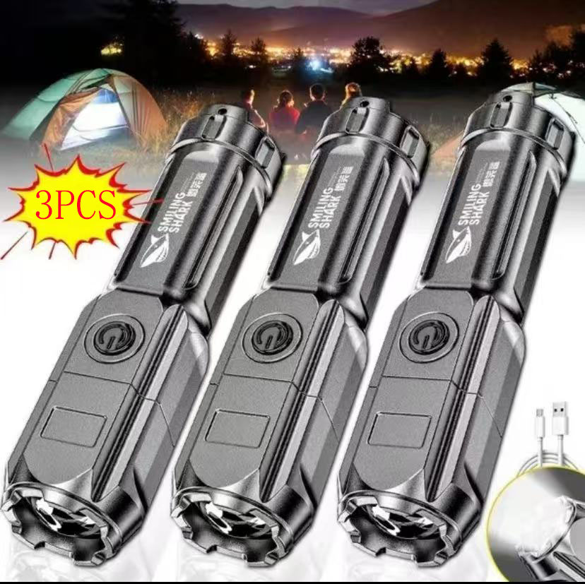 FreeShipping (BUY 1 TAKE 2)Powerful LED Tactical Flashlight Rechargeable USB 18650 Waterproof Zoom Fishing Hunting