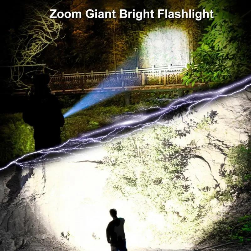 FreeShipping (BUY 1 TAKE 2)Powerful LED Tactical Flashlight Rechargeable USB 18650 Waterproof Zoom Fishing Hunting