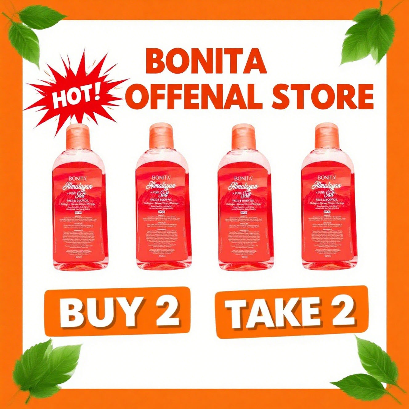 Freeshipping Buy Two Get Two Free 100ml Himalayan Pink Salt Face and Body Oil with SPF 30, Korean Citron, Collage