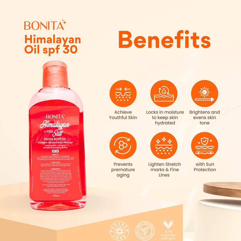 Freeshipping Buy Two Get Two Free 100ml Himalayan Pink Salt Face and Body Oil with SPF 30, Korean Citron, Collage