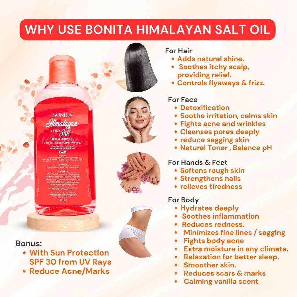 Freeshipping Buy Two Get Two Free 100ml Himalayan Pink Salt Face and Body Oil with SPF 30, Korean Citron, Collage