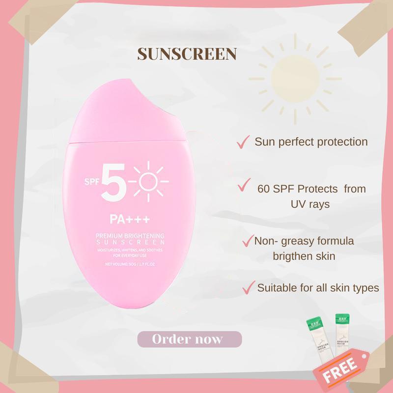 FreeShipping [Buy 1 Free 1]  SPF50+++ Facial Sunscreen Sun Protection Comfortable Skin Care Waterproof Long-lasting Facial Body Skin 50ml All Skin Types SPF50 • 3-in-1 Sunscreen Sunscreen Moisturizer 