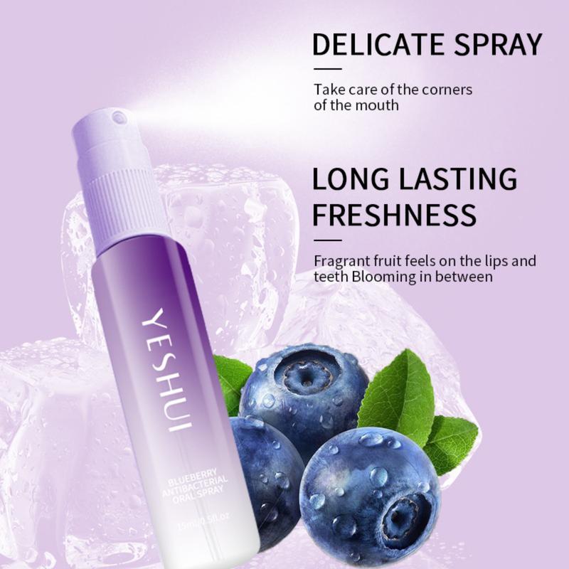 FreeShipping BUY 1 TAKE 1  15ML Blueberry Mint Mouth Spray Bad Breath Treatment Freshener Mouthwash