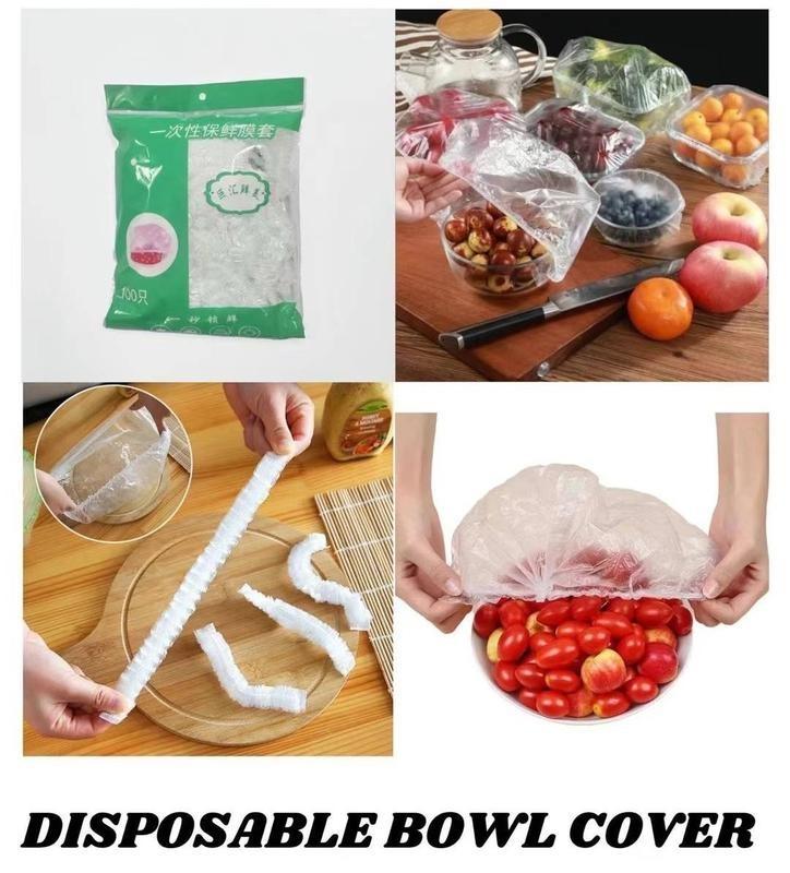 FreeShipping【BUY 2  TAKE 2】100PCS Disposable Bowl Cover Elastic Food Storage Plastic Cover Stretchable Food Cover Bowl Cover Reusable for Leftover