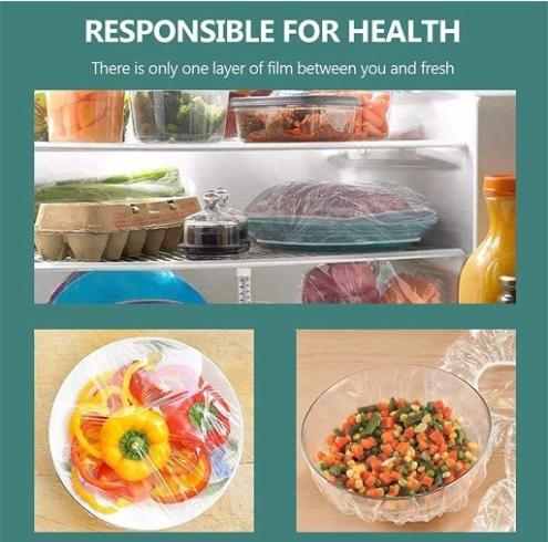 FreeShipping【BUY 2  TAKE 2】100PCS Disposable Bowl Cover Elastic Food Storage Plastic Cover Stretchable Food Cover Bowl Cover Reusable for Leftover