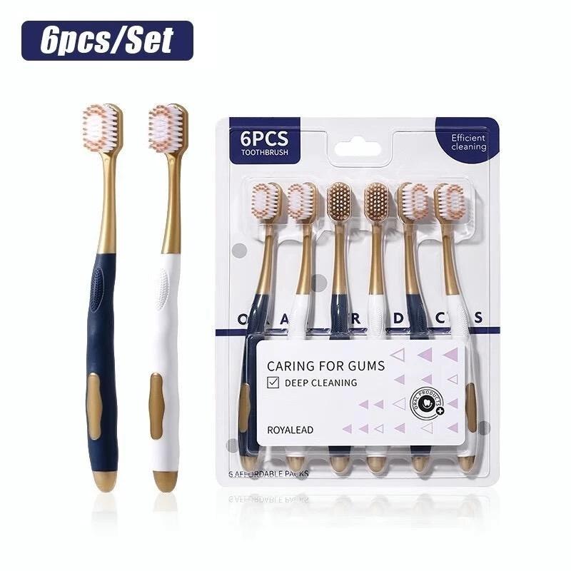 FreeShipping BUY 2 TAKE 2 6Pcs Toothbrush Set for Adult Family Pack Wide-Headed Deep Soft Bristle Toothbrush  Teeth Antibacterial Back Tooth Cleaning Unisex Household Family Travel Pack