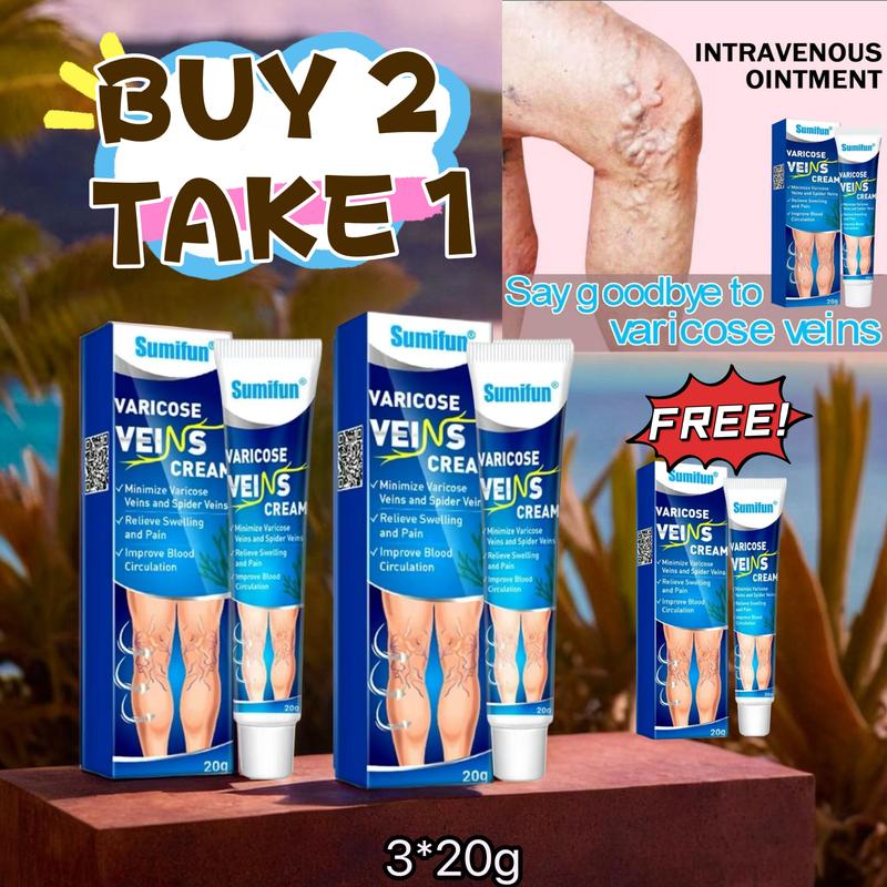FreeShipping『BUY 2 TAKE 1』Varicose Veins Cream Soothing Leg Cream Natural Herbal Plaster for Tired and Heavy Legs Fast Relief Strengthen Capillary Health Improve Blood Circulation