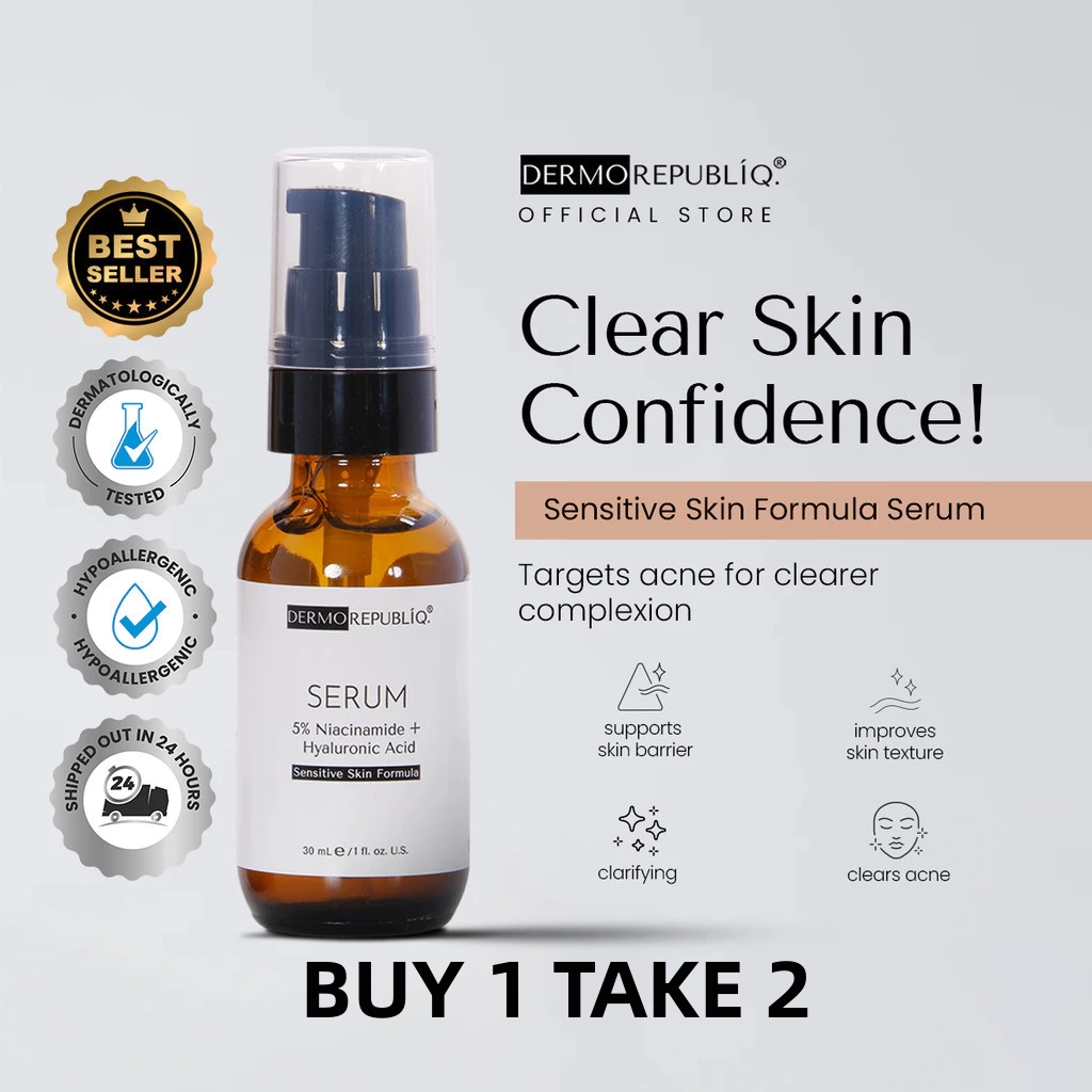 FreeShipping BUY 1 TAKE 2 Dermorepubliq 5% Niacinamide + Hyaluronic Acid Sensitive Skin Formula Serum - 30 mL