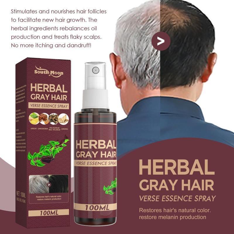 BUY 1 TAKE 2 100ml Anti White Hair Spray Herbal Reduce Gray Spray Repair Hair Scalp Care Nourish Treatment White To Black Hair Growth Serum