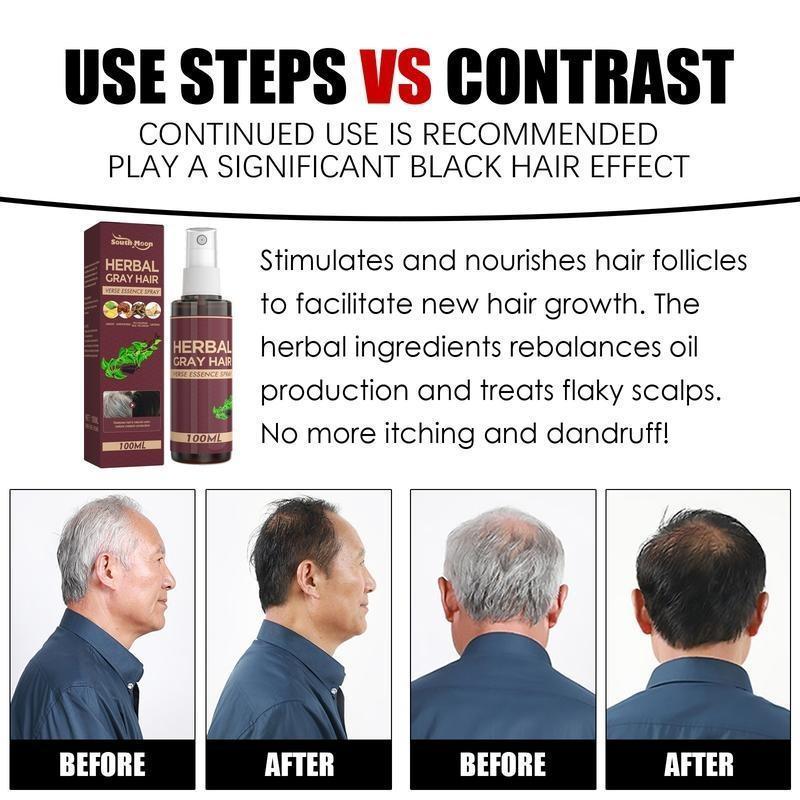 BUY 1 TAKE 2 100ml Anti White Hair Spray Herbal Reduce Gray Spray Repair Hair Scalp Care Nourish Treatment White To Black Hair Growth Serum
