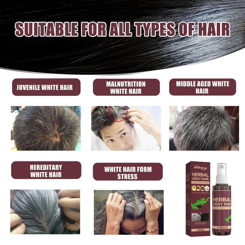 BUY 1 TAKE 2 100ml Anti White Hair Spray Herbal Reduce Gray Spray Repair Hair Scalp Care Nourish Treatment White To Black Hair Growth Serum
