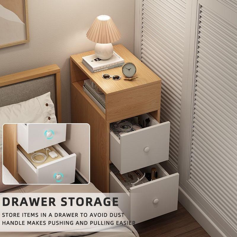 FreeShipping EXINHOME Bedside Table Modern Bedroom Wall Side Mini Simple Small Cabinet with Drawer Cabinet