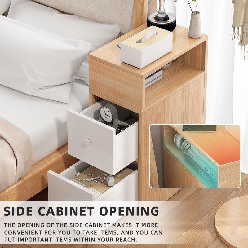 FreeShipping EXINHOME Bedside Table Modern Bedroom Wall Side Mini Simple Small Cabinet with Drawer Cabinet