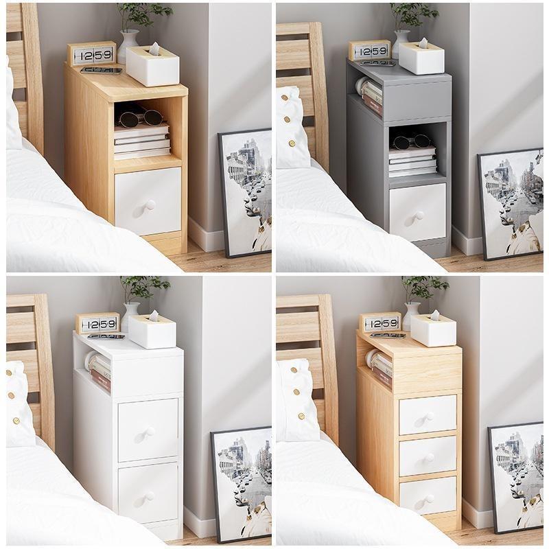 FreeShipping EXINHOME Bedside Table Modern Bedroom Wall Side Mini Simple Small Cabinet with Drawer Cabinet