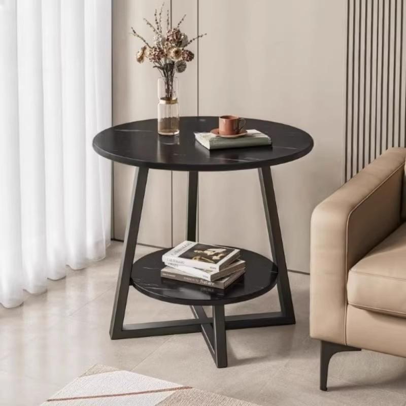 FreeShipping 2 layers Small Round Table Sofa Side Table Net Red Coffee Table Mini Bedside Table Living Room Household Corner Table Simple Rental House Small Table