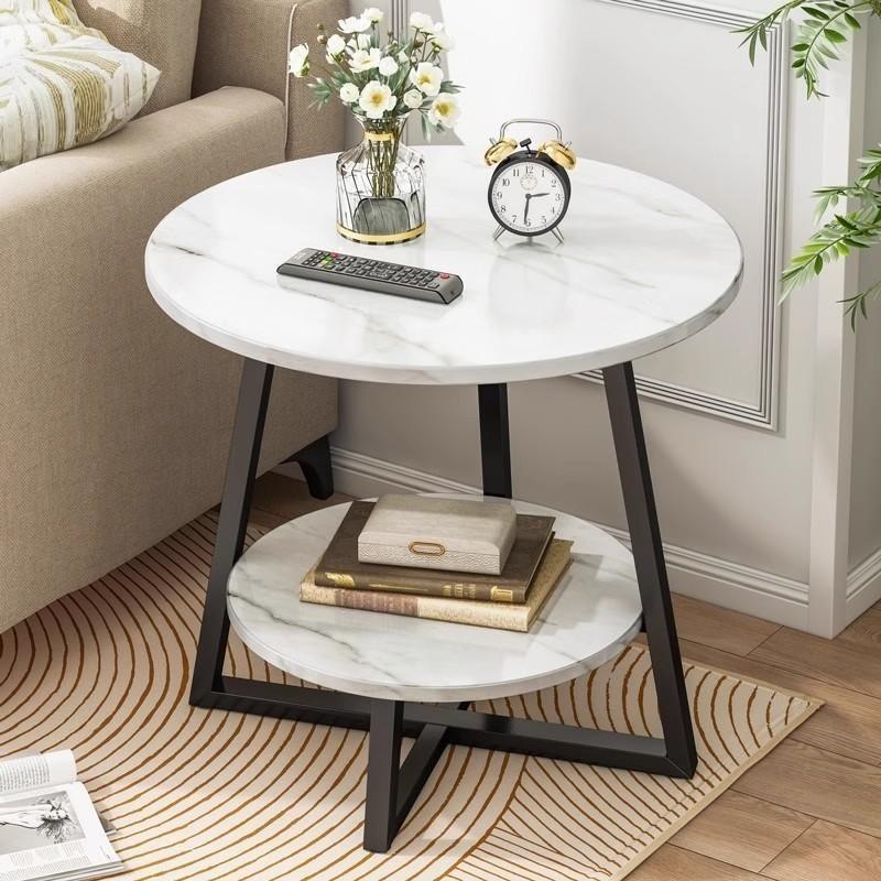 FreeShipping 2 layers Small Round Table Sofa Side Table Net Red Coffee Table Mini Bedside Table Living Room Household Corner Table Simple Rental House Small Table