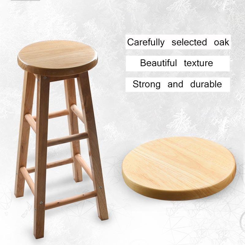 FreeShipping Solid Wood Milk Tea Stool Household High Chair Nordic Log Stool Solid Wood Bar Stool Free Non-slip Mat