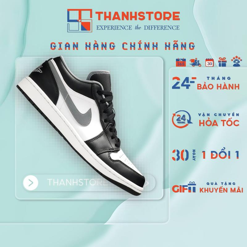 [CHÍNH HÃNG] Giày Thể Thao Nam Nữ Trắng Giày Nike Air Jordan 1 Low ‘Smoke Grey V3’ 553558-040 _ hàng xuất khẩu thời trang - Sneaker Sport - NAJ1BM