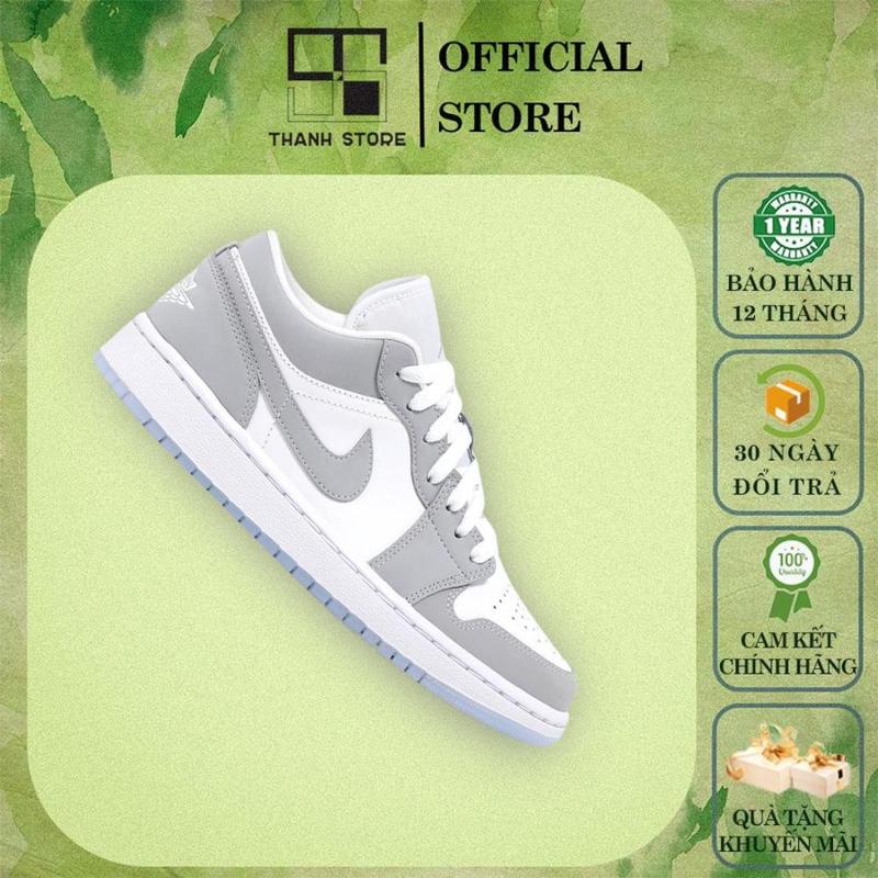 [CHÍNH HÃNG] Giày thể thao nam nữ trắng xám giày Nike Wmns Air Jordan 1 Low ‘White Wolf Grey’_hàng xuất khẩu chính hãng - Sneaker Sport - NAWWG