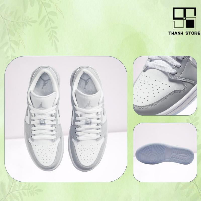 [CHÍNH HÃNG] Giày thể thao nam nữ trắng xám giày Nike Wmns Air Jordan 1 Low ‘White Wolf Grey’_hàng xuất khẩu chính hãng - Sneaker Sport - NAWWG